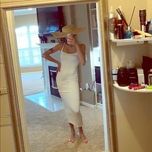 Ivory colored maxi dress $130